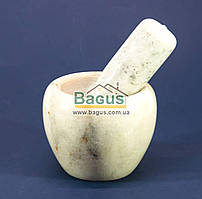 Ступка кам'яна з пестиком (сіра) 10х8,5 см DYN-15007