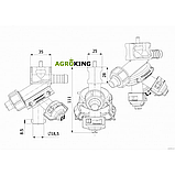 Форсунка потрійна кінцева шлангова ARAG Agroplast Форсунка обприскувача потрійна Форсунка трипозиційна, фото 5