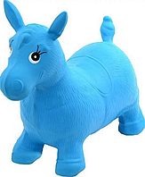 Прыгун лошадка резиновая ослик яркая надувная нагрузка до 50 кг Голубо\синий