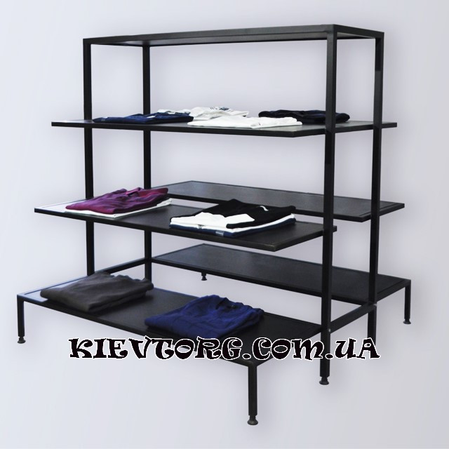 Стійка стелаж острів для магазину одягу лофт, торгове обладнання, фото 1