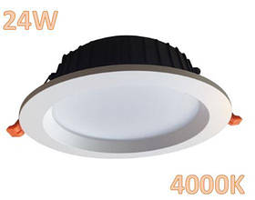Врізний круглий LED світильник DXY-601 24 W білий 120°