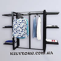 Стойка - вешалка напольная торговая для одежды лофт, оборудование для магазина