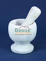 Ступка кам'яна з пестиком (біла) 10х10,5 см DYN-15100