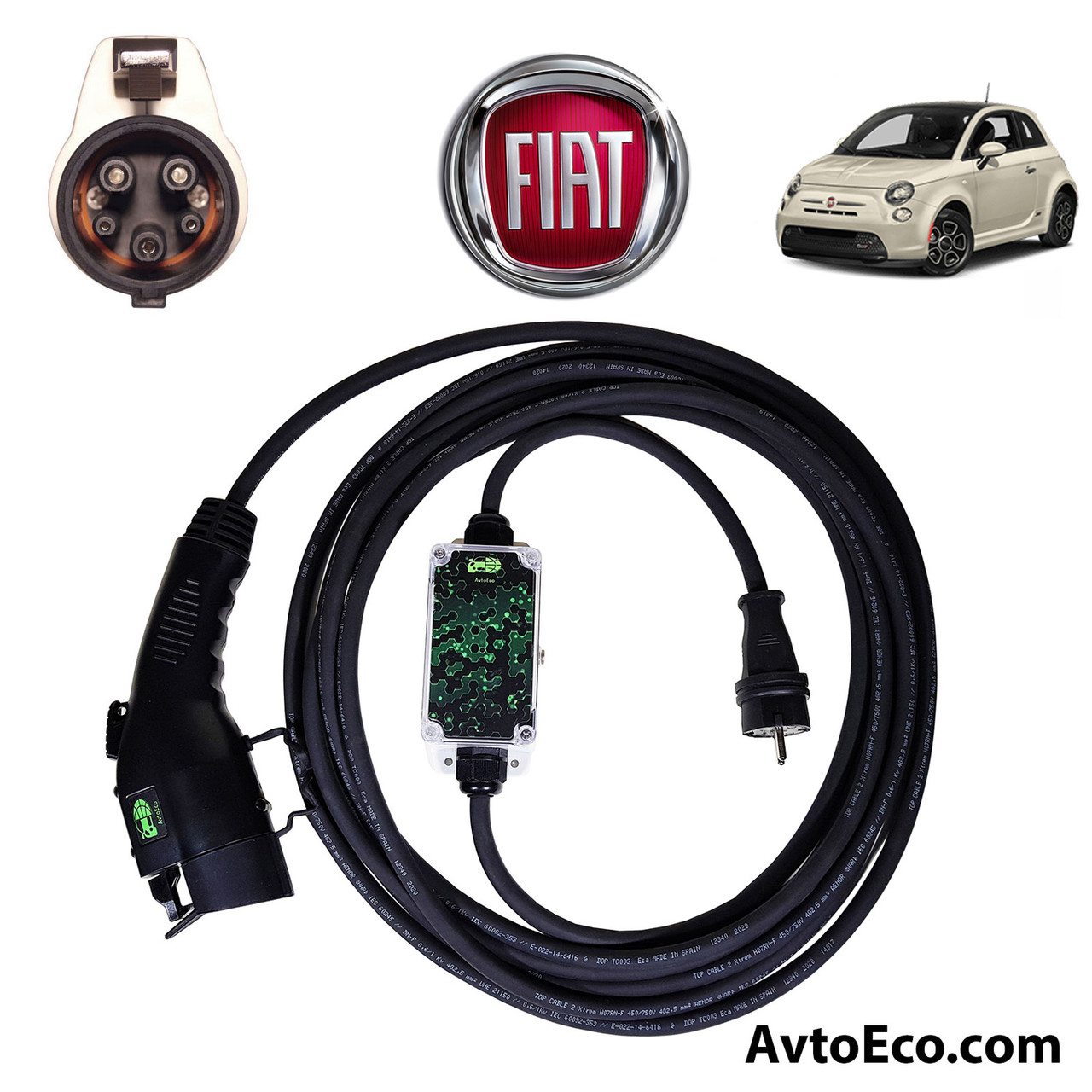Зарядное устройство для электромобиля Fiat 500e AutoEco J1772-16A - фото 1 - id-p772146846