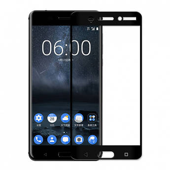 Захисне скло для Nokia 6 (Нокія 6) на весь екран (чорне)