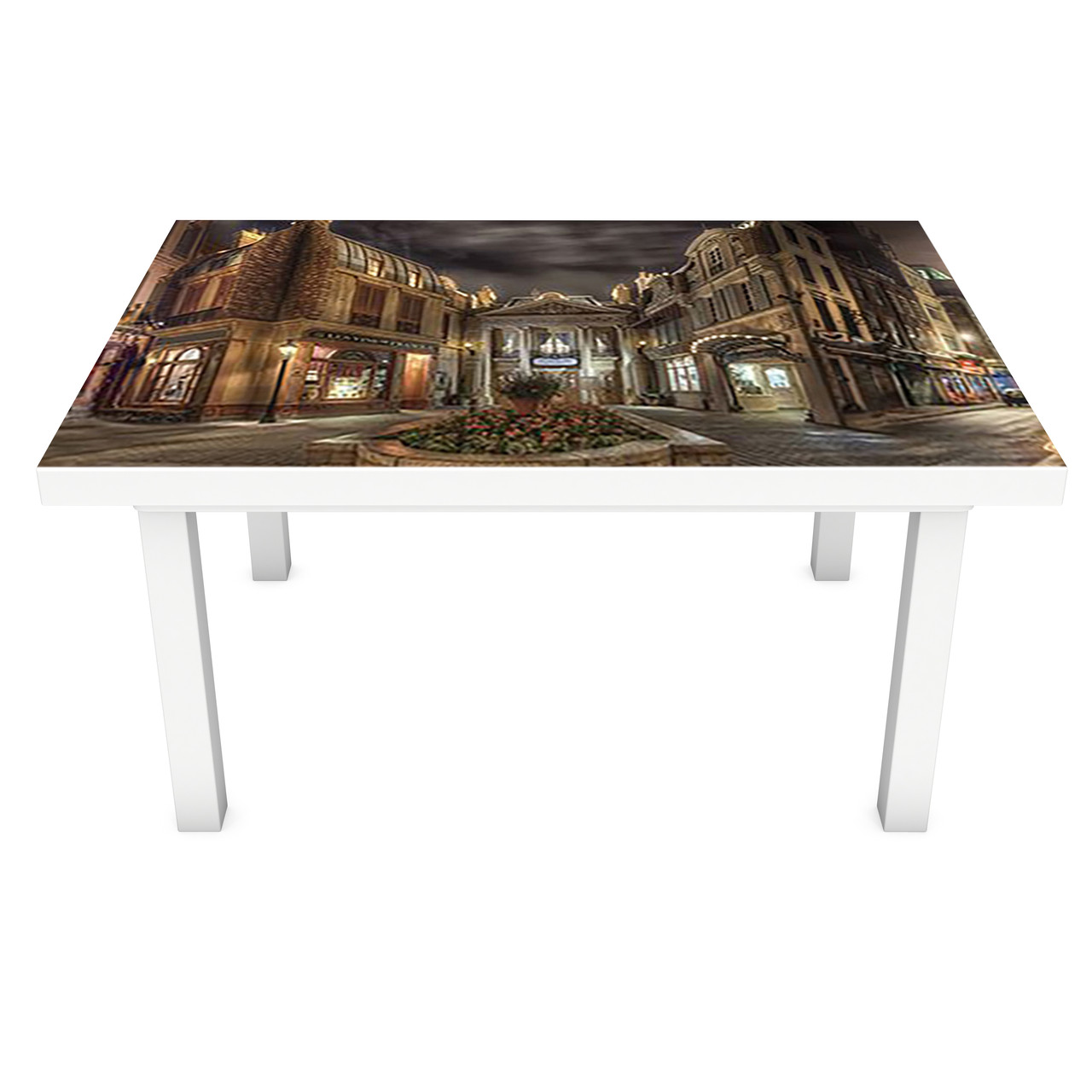 Наклейка на стіл Місто Мультфільм 3Д вінілова плівка ПВХ намальований Коричневий 600*1200 мм