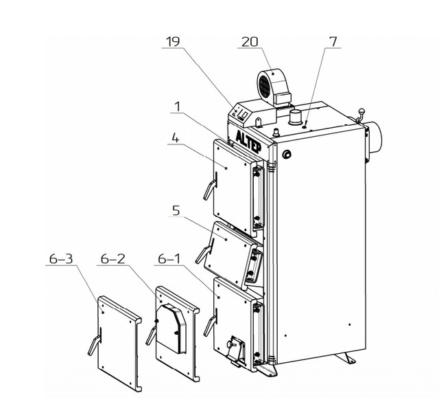 Конструкція котлів Альтеп DUO UNI PLUS 15-38 кВт Фото-1