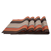 Сервировочные коврики, декоративные, на стол, 4 шт. в наборе, цвет - коричнево-оранжевый (ZK)