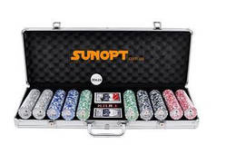 Покерний набір в алюмінієвому кейсі на 500 фішок номіналом (62х21х8см)