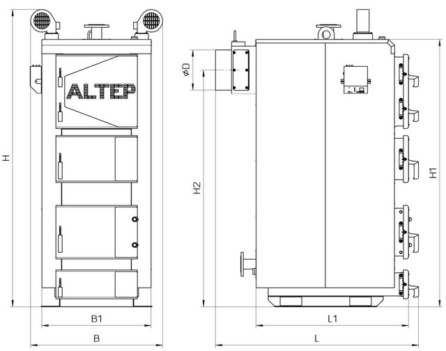 Картинка-1 Габаритні розміри котлів Альтеп DUO UNI PLUS 95-150 кВт Габаритні розміри котлів Альтеп DUO UNI PLUS 95-150 кВт Фото-1