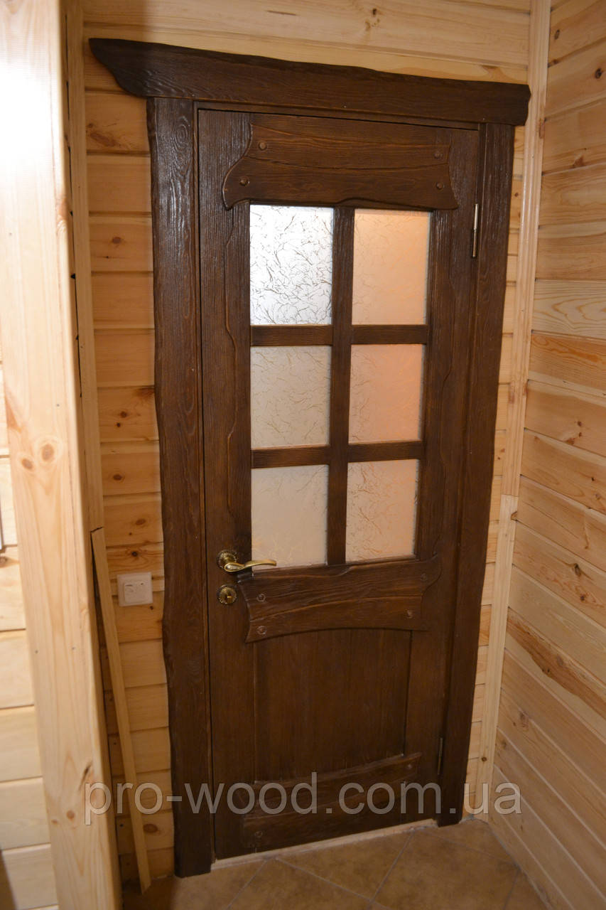 Дверь межкомнатная деревянная с витражами - фото 2 - id-p1118080326