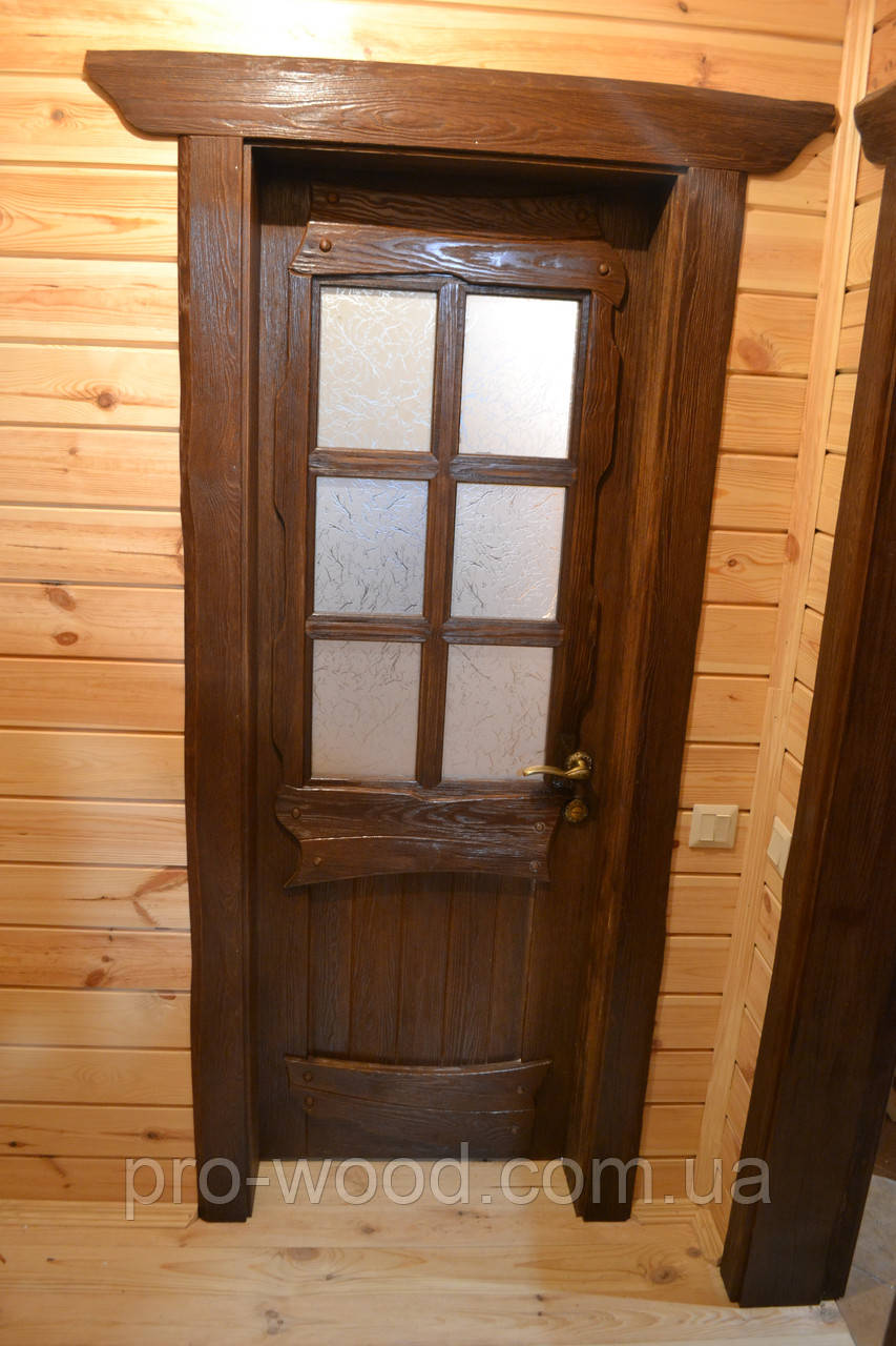 Дверь межкомнатная деревянная с витражами - фото 3 - id-p1118080326