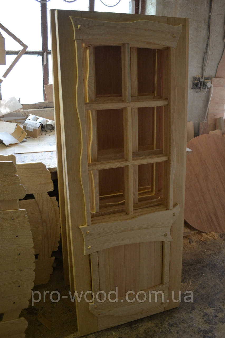 Дверь межкомнатная деревянная с витражами - фото 4 - id-p1118080326