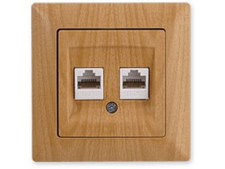 Розетка комп'ютерна подвійна Gunsan Visage клен