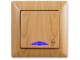 Вимикач одноклавішний прохідний із підсвіткою Gunsan Visage клен