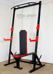 Силова стійка з турніком+ Лава для жиму PROF Rn-Sport Powertec RED