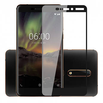 Захисне скло для Nokia 6.1 (Нокія 6.1) на весь екран (чорне)