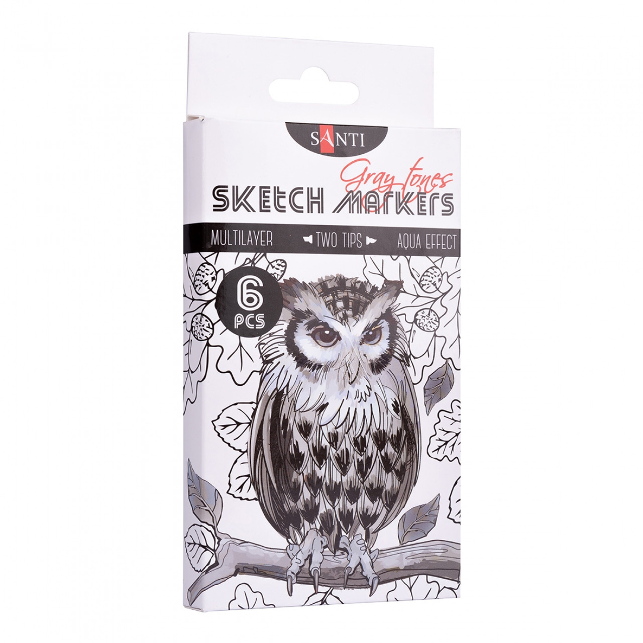 Набір маркерів для скетчингу "SANTI sketch" "Gray tones", 6 шт./пач. 390544