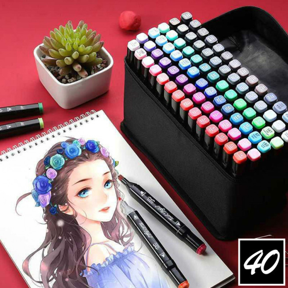 Скетч маркери SKETCHMARKER 40 кольорів Набір двосторонніх маркерів на спиртовій основі для художника, фото 1
