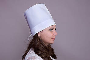 Жіноча медична шапка з котону в білому кольорі