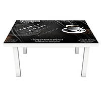 Наклейка на стол Черный Кофе Надписи 3Д виниловая пленка ПВХ Напитки 600*1200 мм