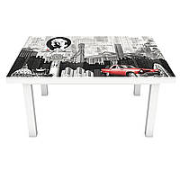 Наклейка на стіл Ретро Голлівуд 3Д вінілова плівка ПВХ Архітектура Сірий 600*1200 мм