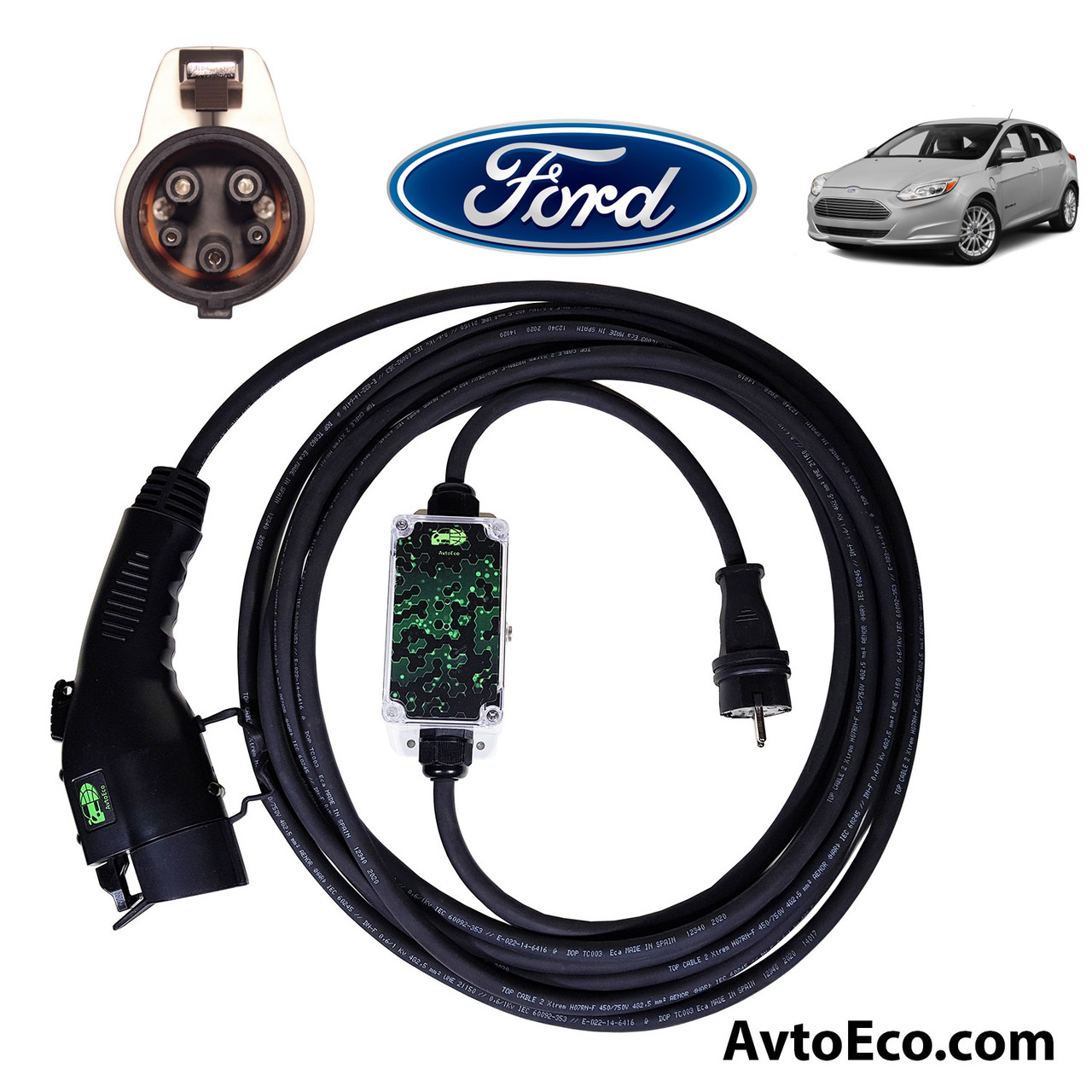 Зарядное устройство для электромобиля Ford Focus Electric AutoEco J1772-16A - фото 1 - id-p639231056