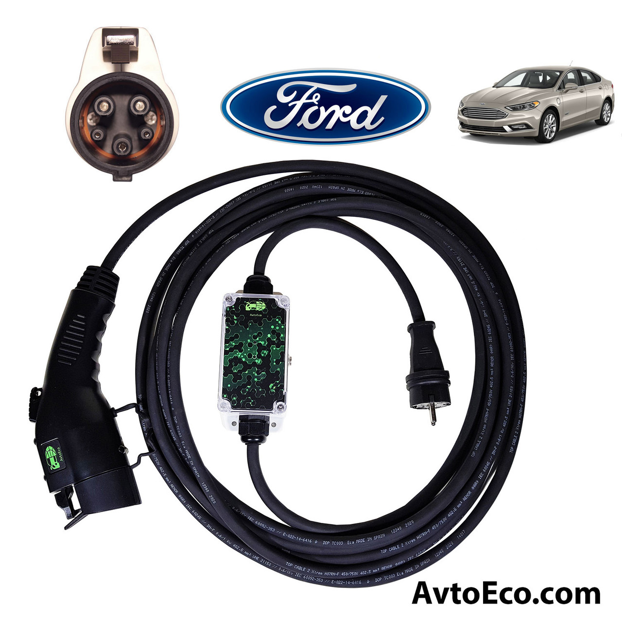 Зарядний пристрій для електромобіля Ford Fusion Energi AutoEco J1772-16A - фото 1 - id-p639239516