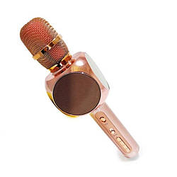 Караоке мікрофон дитячий портативний бездротової Bluetooth USB Рожевий Rose Іграшка мікрофони для дітей YS-63