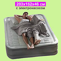 Надувная кровать двухспальная с встроенным насосом Intex 64906, 203х152х46 см
