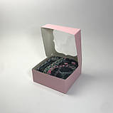 Коробка для зефіру, 150*150*60 мм, з вікном, пудра, фото 6