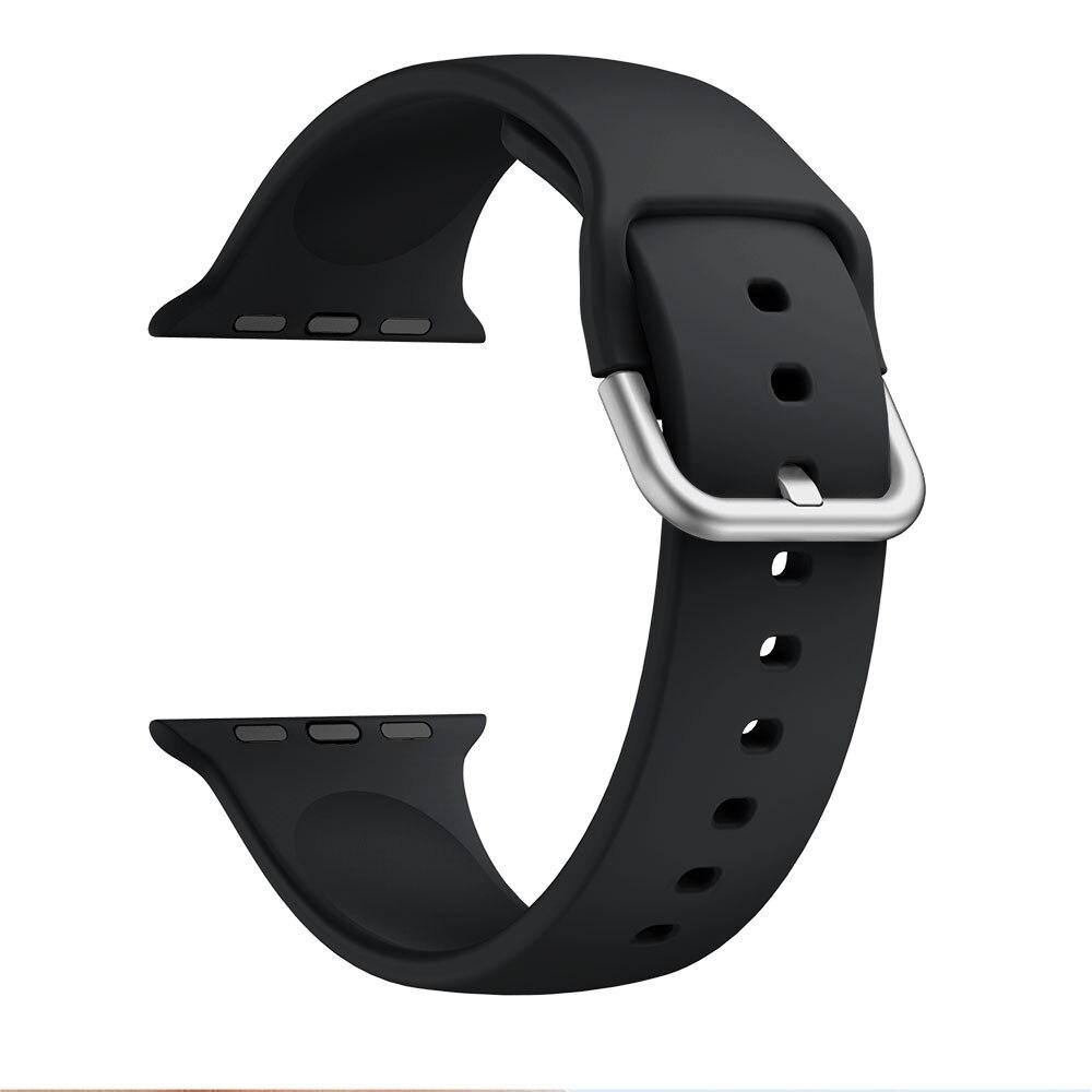 Ремінець Apple Watch 38mm, 40mm, Series 5 4 3 2 1. Чорний силікон, CC1766-30 CC1766-10