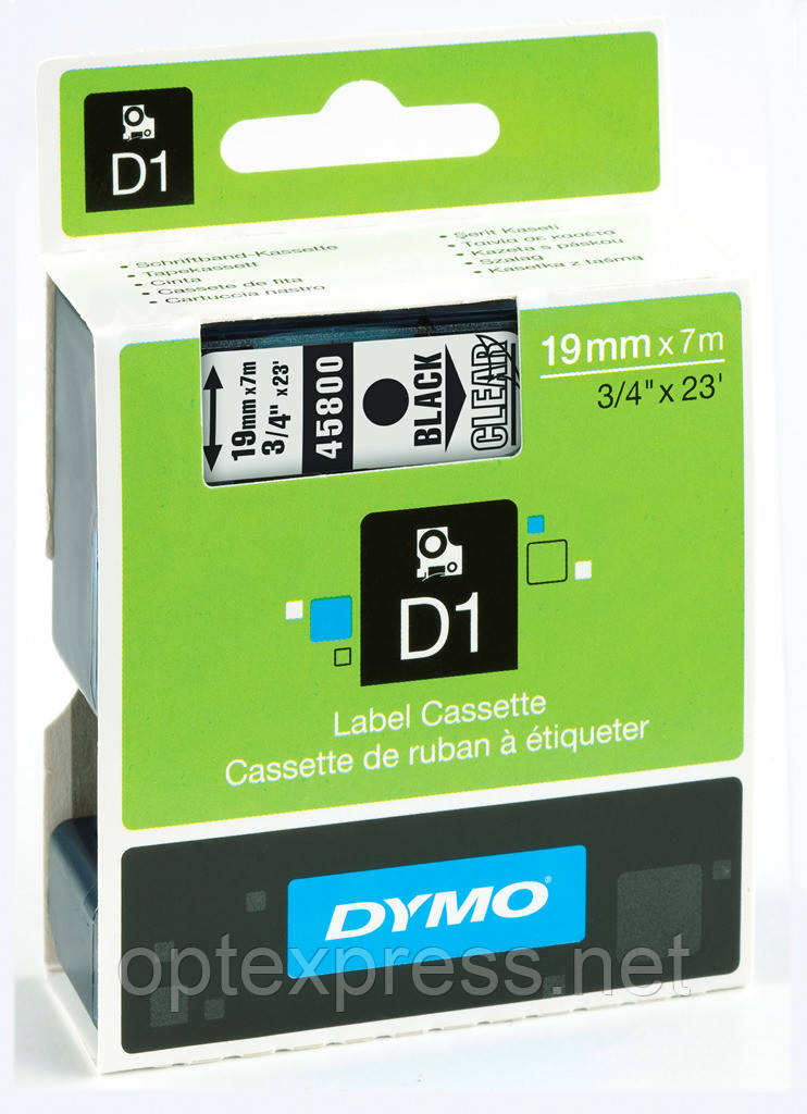 Картридж S0720820 з пластиковою стрічкою системи D1 для термопринтерів DYMO 19 мм х 7 м, фото 1
