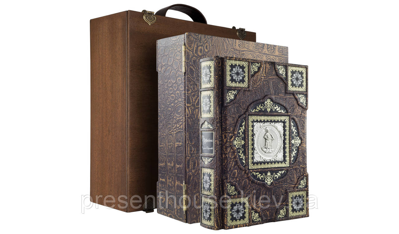Подарункова книга в шкіряній палітурці Україна. Козацька держава, фото 1