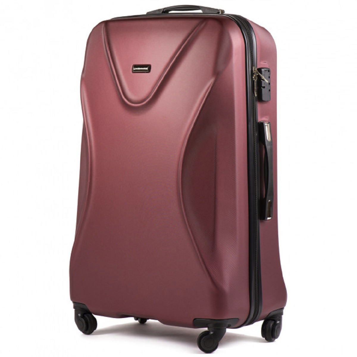 Валіза пластикова WINGS 518 велика темно-бордова, фото 1