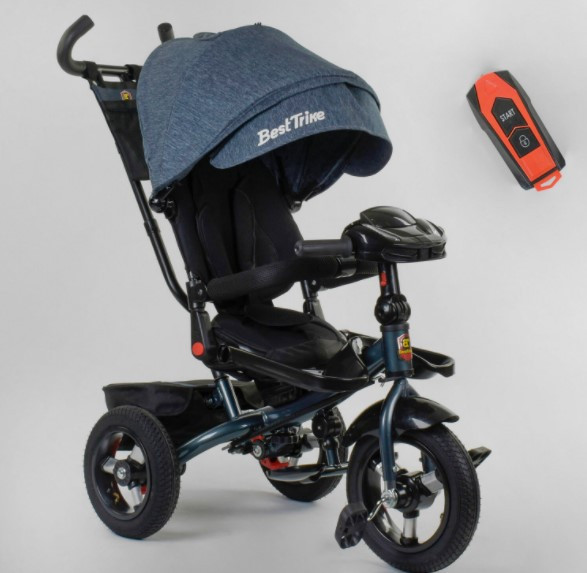 Триколісний велосипед Best Trike 6088 F — 04-997 ФАРА USB надувні колеса, складане кермо, ПУЛЬТ СВЕТ