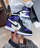 Кросівки жіночі Nike JORDAN Violet Black найк аїр джердан фіолетовий демісезон високі, фото 2