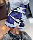 Кросівки жіночі Nike JORDAN Violet Black найк аїр джердан фіолетовий демісезон високі, фото 4