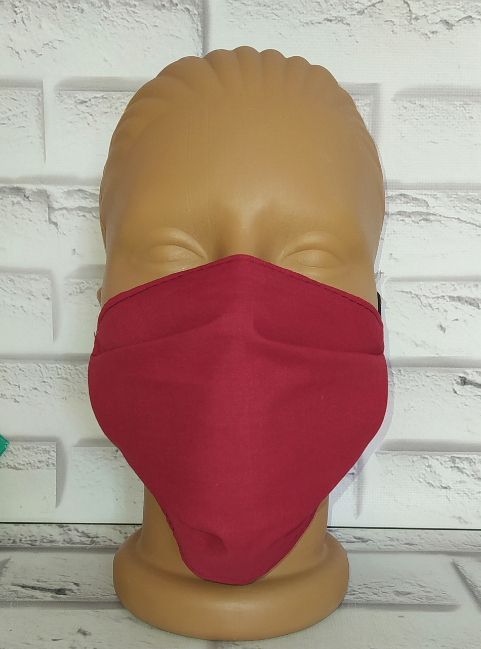 Захисна маска однотонна багаторазова тканинна бавовна