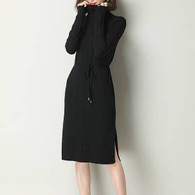 Сукня жіноча елегантне чорне з трикотажу, тепле