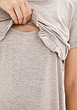 Подовжена футболка з рюшем для вагітних і годуючих (латте), фото 3