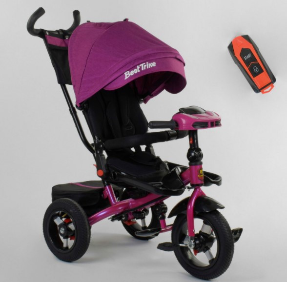 Триколісний велосипед Best Trike 6088 F — 08-202 ФАРА USB надувні колеса, складане кермо, ПУЛЬТ СВЕТ