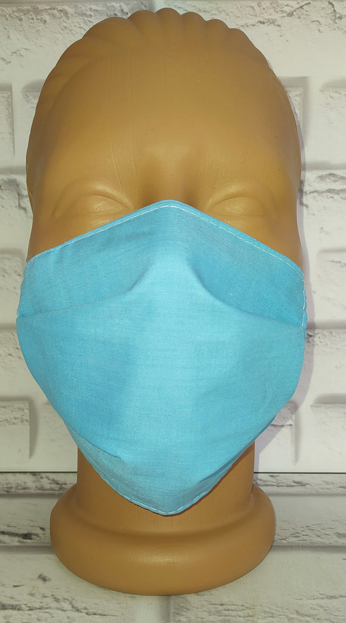 Захисна маска дитяча підліткова однотонна багаторазова бавовна