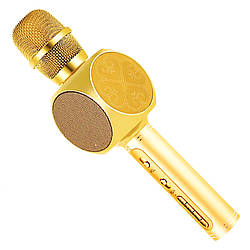 Караоке мікрофон дитячий портативний бездротової Bluetooth USB Золотий Gold Іграшка мікрофони для дітей YS-63