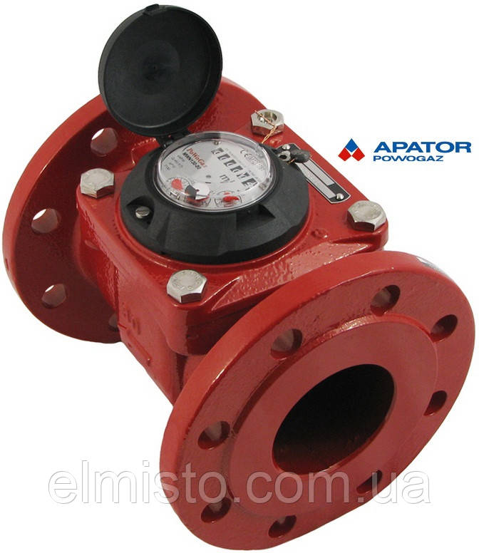 Лічильник Apator PoWoGaz MWN 130-80 (ГВ) гарячої води турбінний Ду-80 сухохід промисловий, фото 1