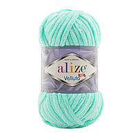 Alize VELLUTO (Веллуто) №19 светло-бирюзовый (Пряжа велюр, нитки плюшевые для вязания)