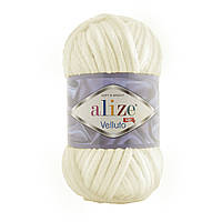 Alize VELLUTO (Веллуто) №62 молочный (Пряжа велюр, нитки плюшевые для вязания)