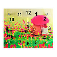 Часы Настенные Поляна для влюбленных СГ2 Подарочные Тихий ход 20х25х5 см (20134)