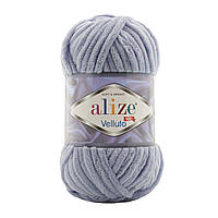 Alize VELLUTO (Веллуто) №87 темно-серый (Пряжа велюр, нитки плюшевые для вязания)