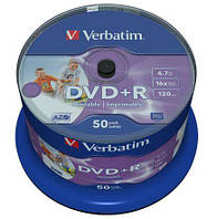 DVD+R Verbatim 4.7GB 16x Printable, 50шт.
